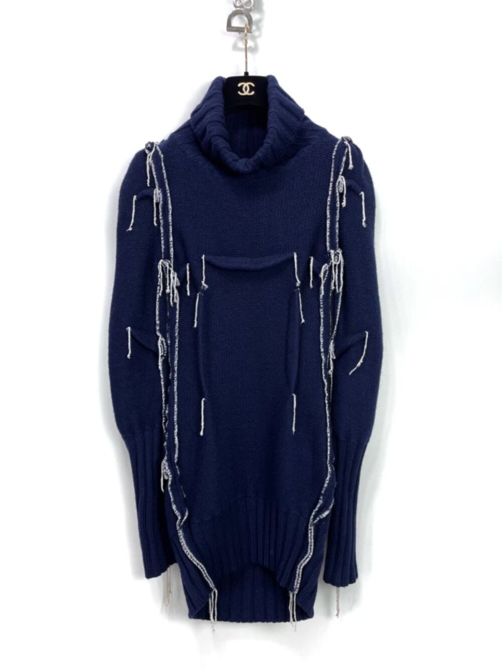 Maison Martin Margiela X H&M Darted Navy Merino Wool Knit Dress